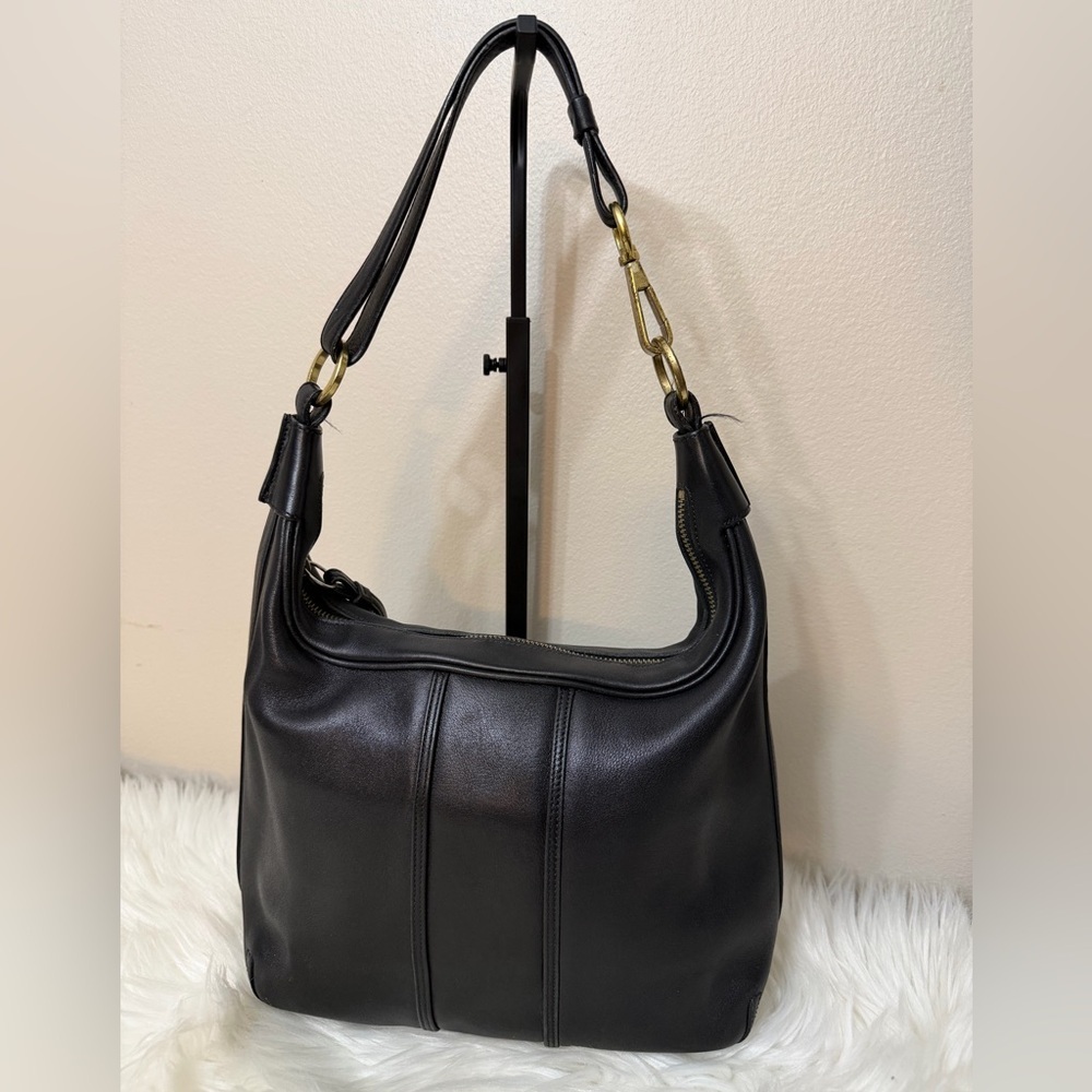 Vintage Coach 6950 Amanda Hobo Shoulder Bag Purse Black Leather - Picture 2 of 13